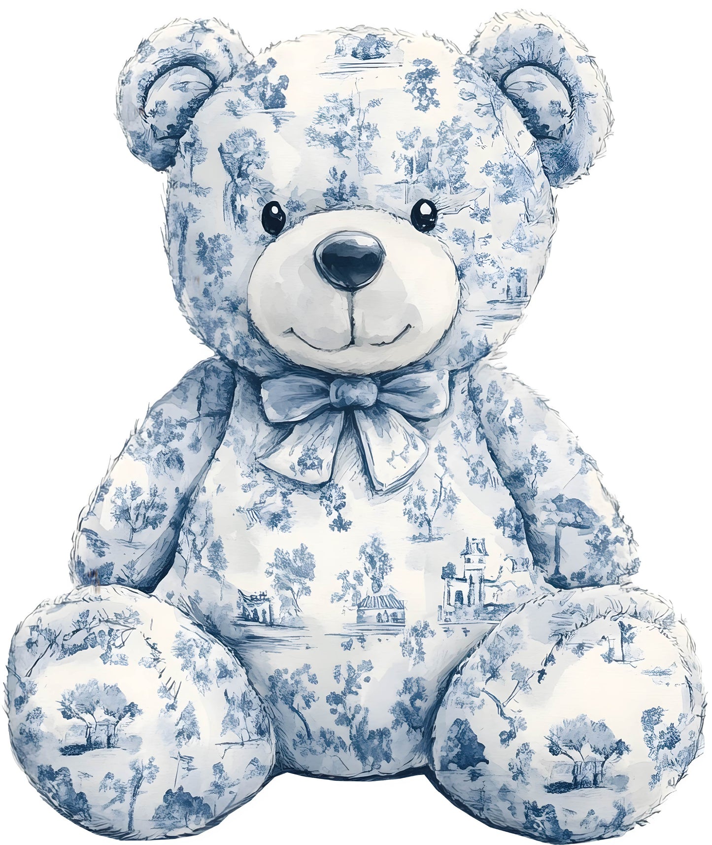 Blue Toile Bear