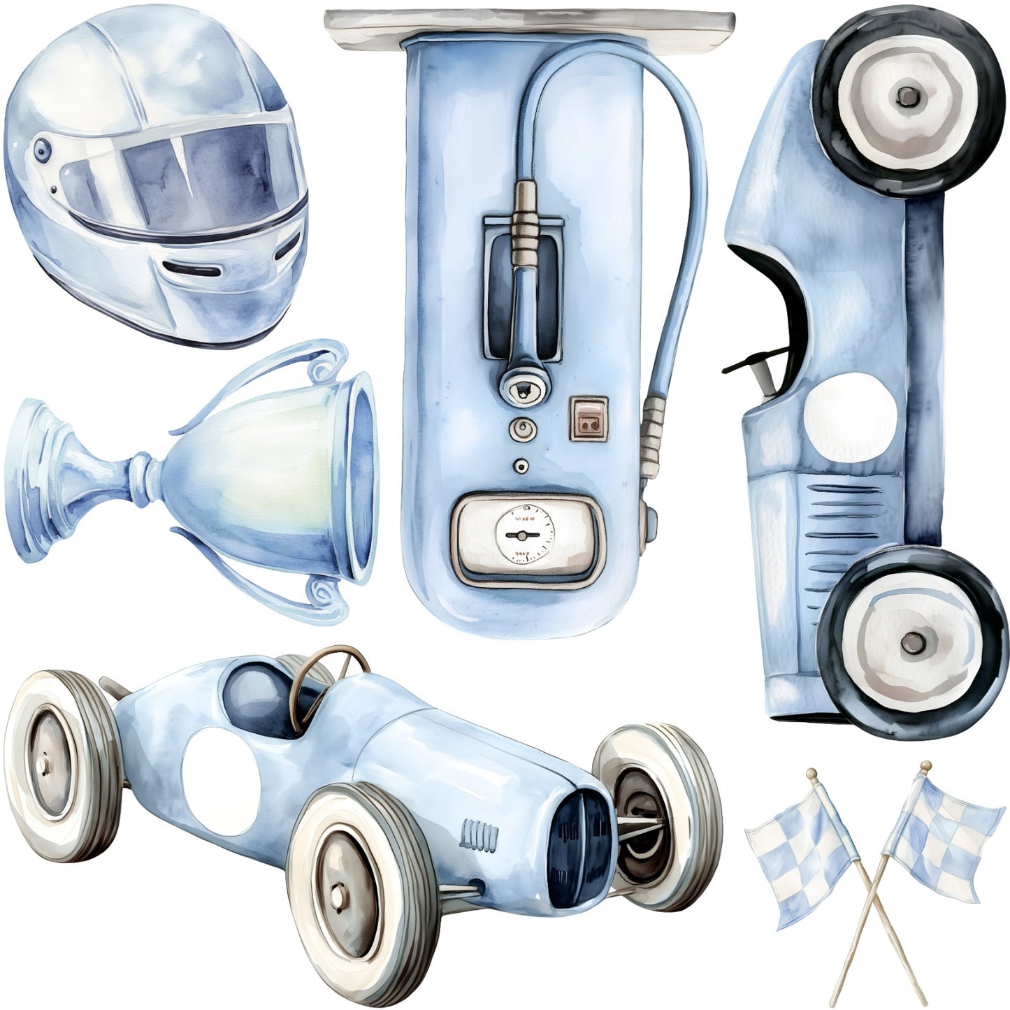 Mini - Blue Retro Racing