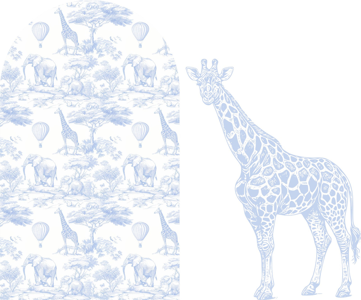 Blue Safari Sailboard & Giraffe