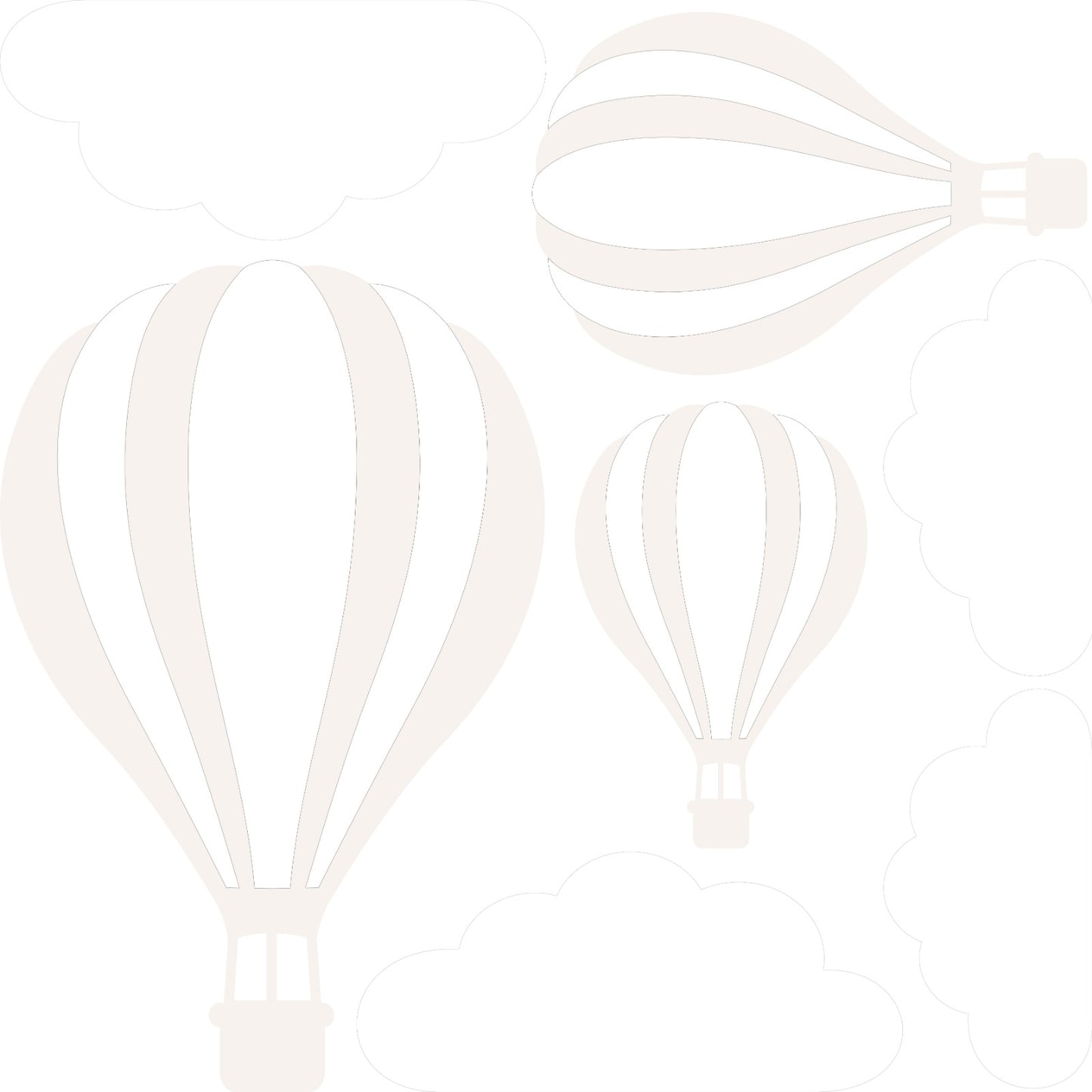 Mini - Beige Hot Air Balloons