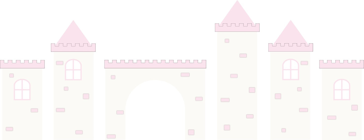 Pink & White Castle Backdrop