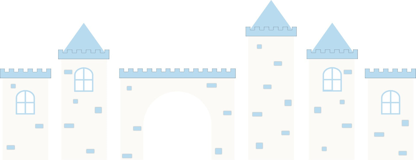 Blue & White Castle Backdrop