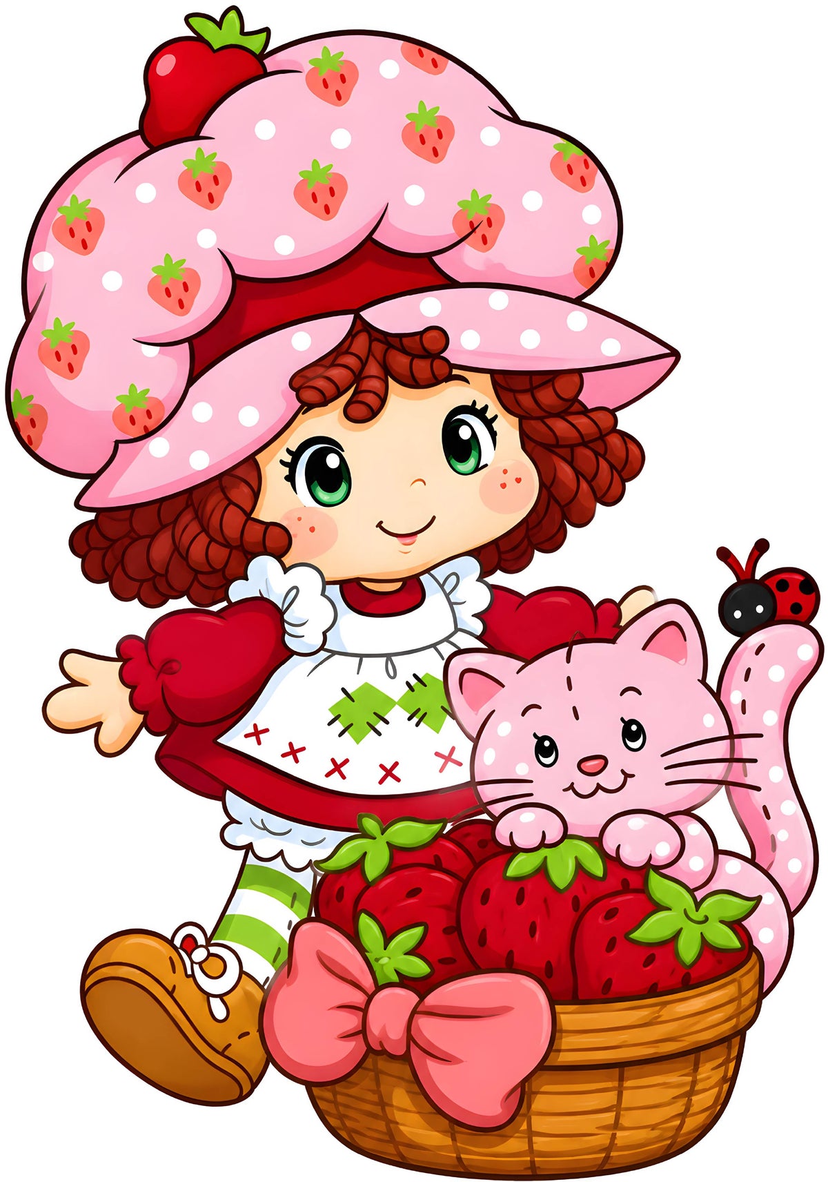 Strawberry Girl With Cat