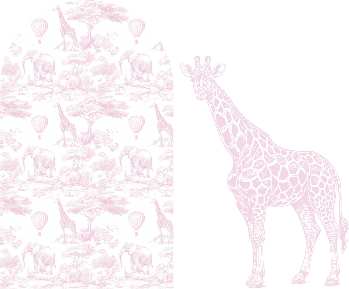 Pink Safari Sailboard & Giraffe