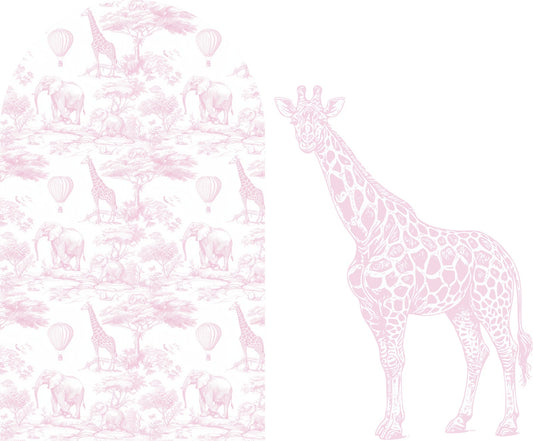 Pink Safari Sailboard & Giraffe