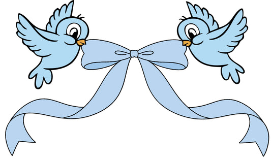 Blue Birds With Bow