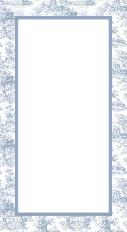 Blue French Toile Rectangle Sailboard