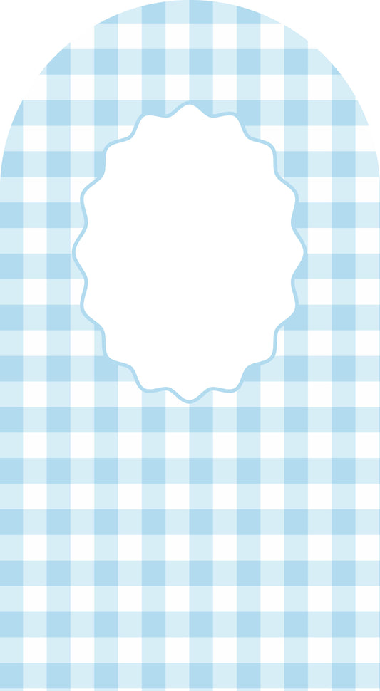 Blue Gingham Sailboard With Frame