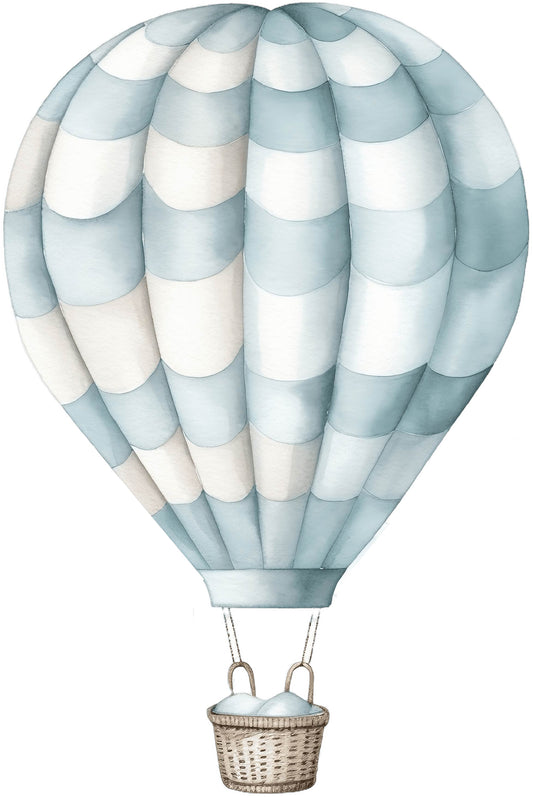 Blue Watercolour Hot Air Balloon