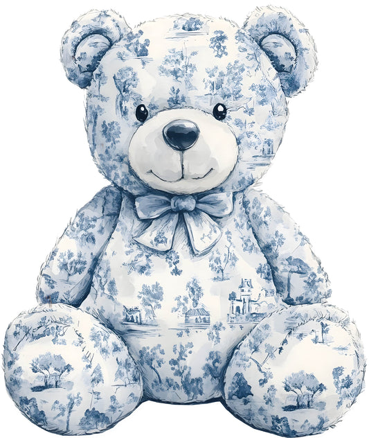 Blue Toile Bear