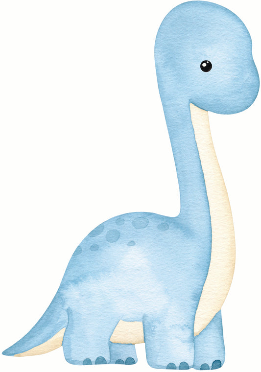 Blue Dinosaur Watercolour