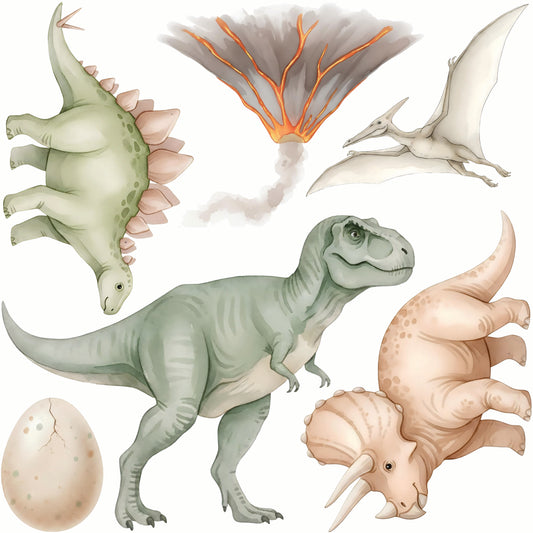 Mini - Watercolour Dinosaurs