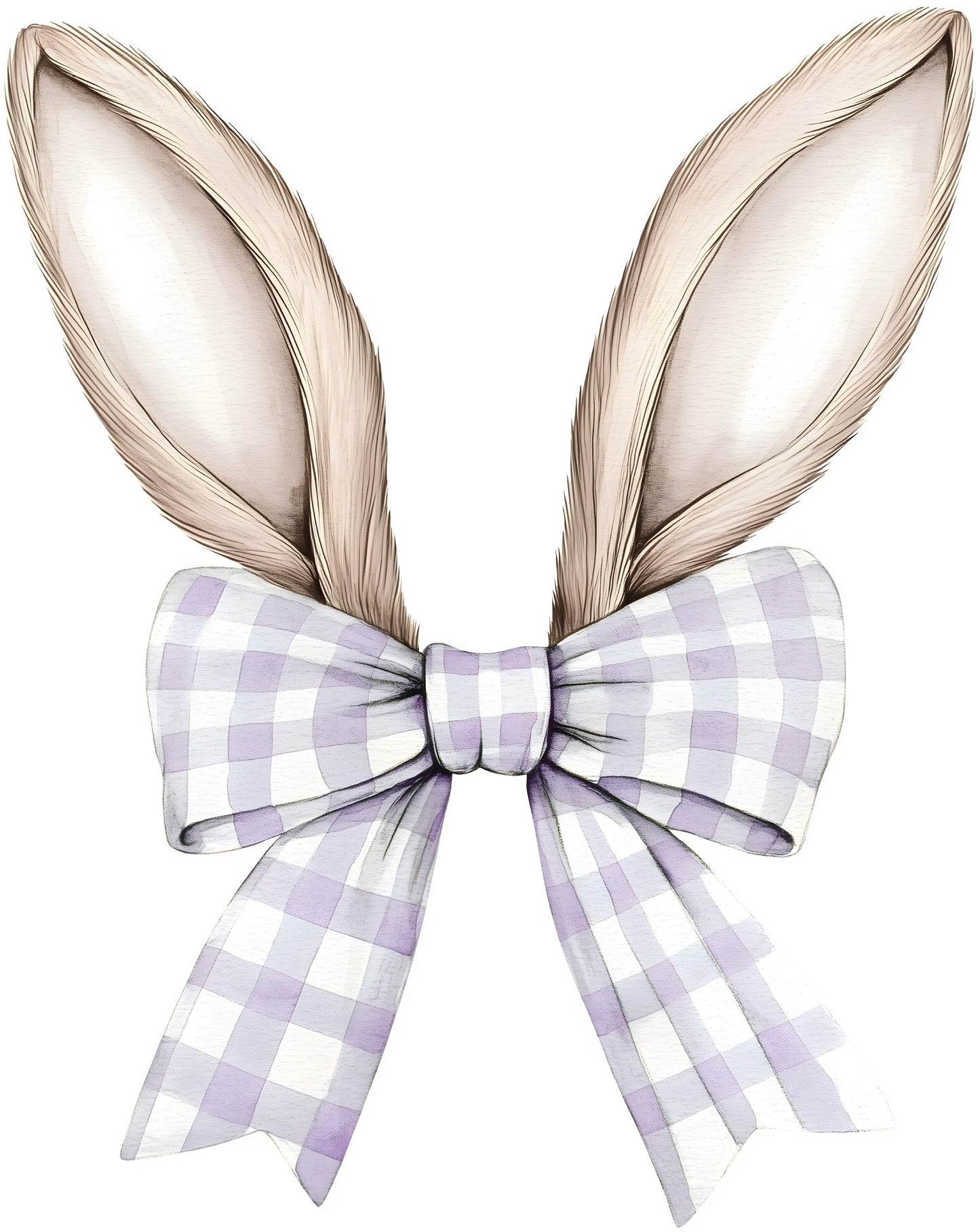 Purple Gingham Bunny Ears