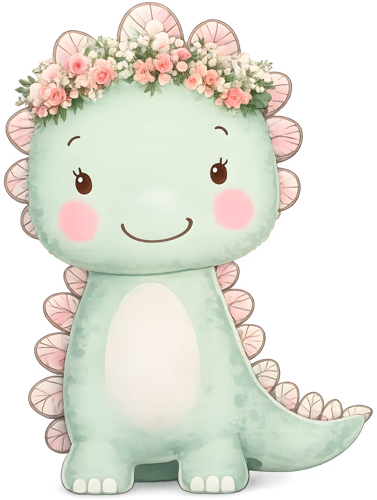 Girl Dinosaur With Flowers