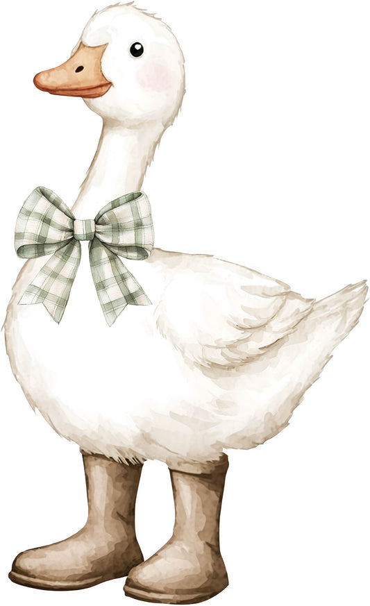 Green Gingham Goose
