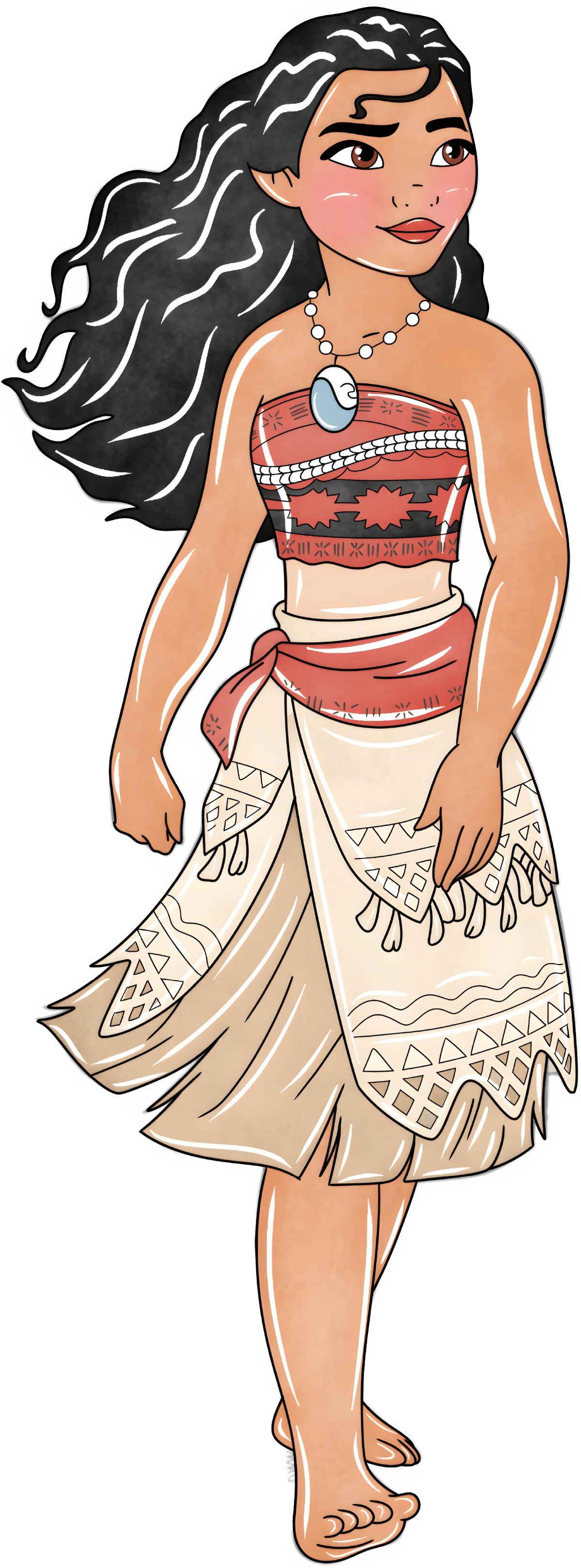 Hawaiian Island Girl Watercolour