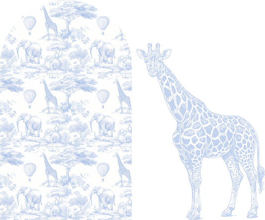 Blue Safari Sailboard & Giraffe
