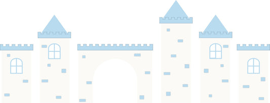 Blue & White Castle Backdrop