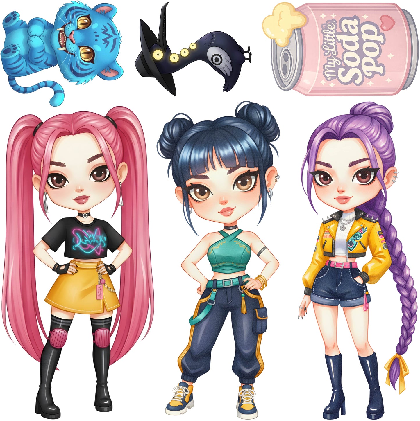 Mini - Demon Girl Hunters Watercolour