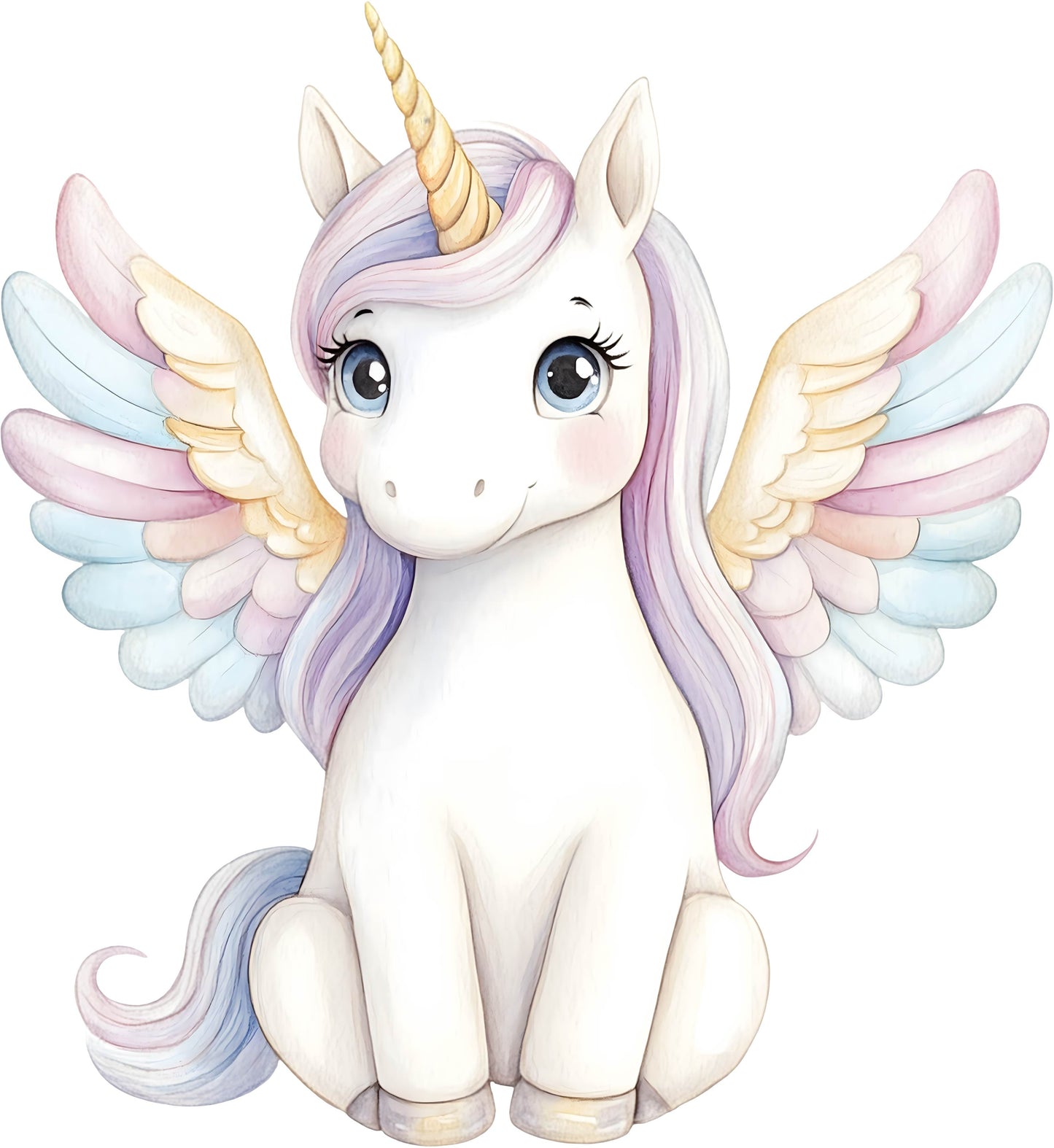 Pastel Unicorn Sitting