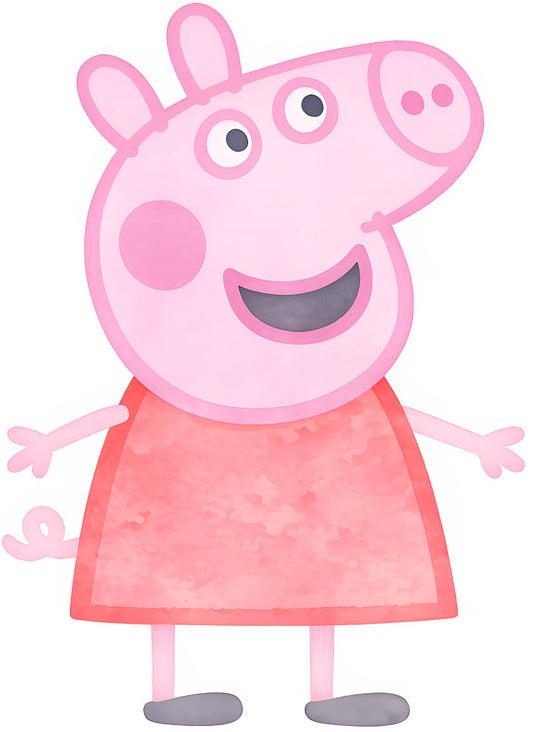 Pink Pig Watercolour