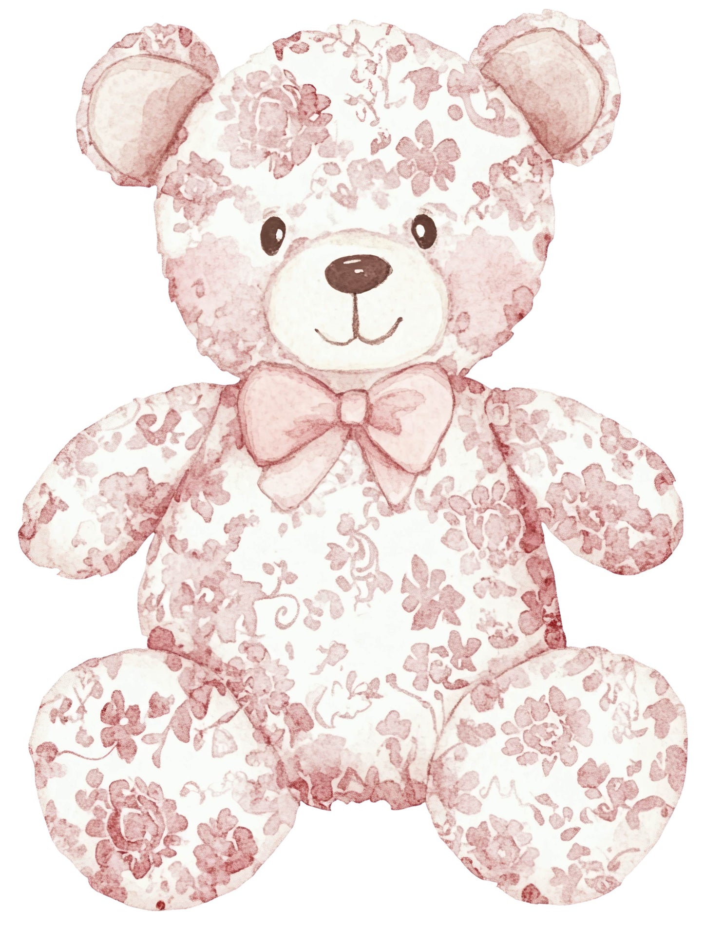 Pink Toile Bear